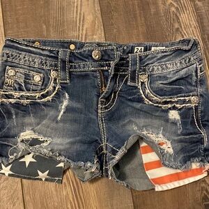 Miss Me 24 American Flag Shorts